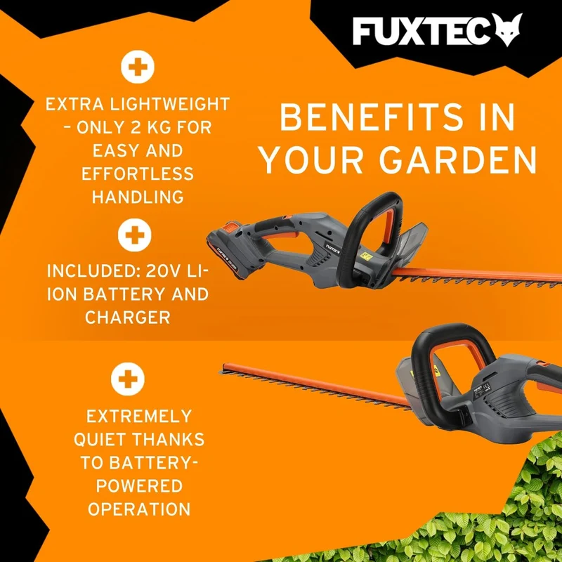 FUXTEC Cordless Hedge Trimmer FX-HT20 SET - 52cm Blade Length
