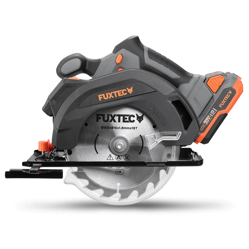 Scie circulaire portative batterie FUXTEC 20V FX-E1CS20 set avec batterie 4Ah et chargeur 1A