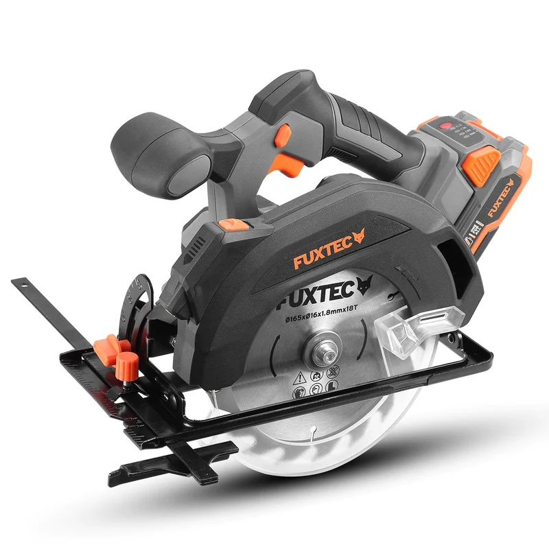 Scie circulaire portative batterie FUXTEC 20V FX-E1CS20 set avec batterie 4Ah et chargeur 1A