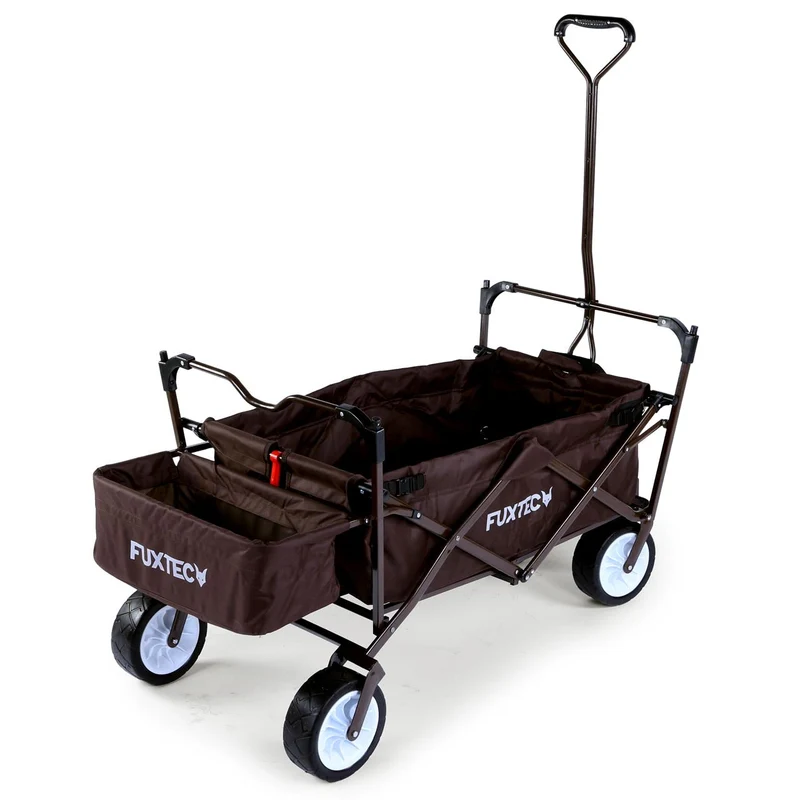 B-WARE FUXTEC Chariot à pédales FX-BW100 MARRON CHOCOLAT
