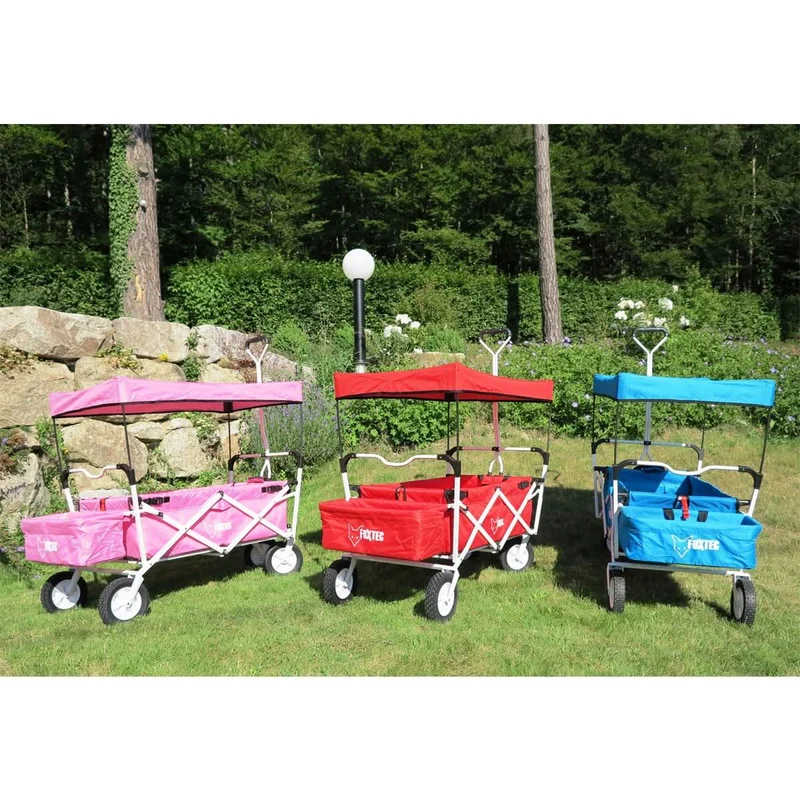 B-WARE FUXTEC Bollerwagen ROSA mit Sonnendach JW-76AR
