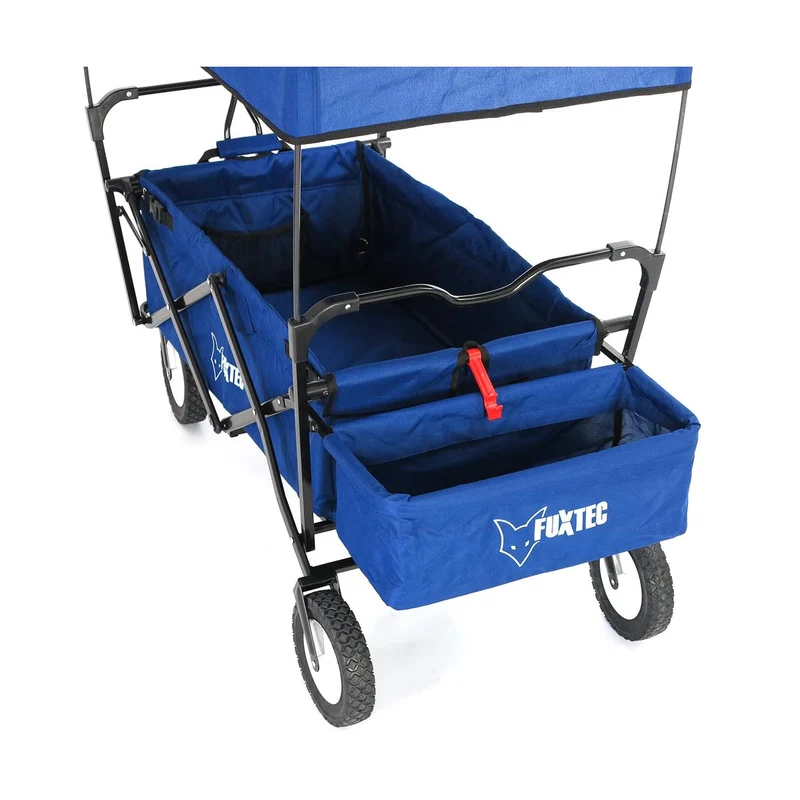 B-WARE Chariot à bras FUXTEC JW-76AN BLEU MARINE avec toit ouvrant
