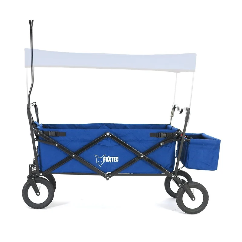 B-WARE Chariot à bras FUXTEC JW-76AN BLEU MARINE avec toit ouvrant