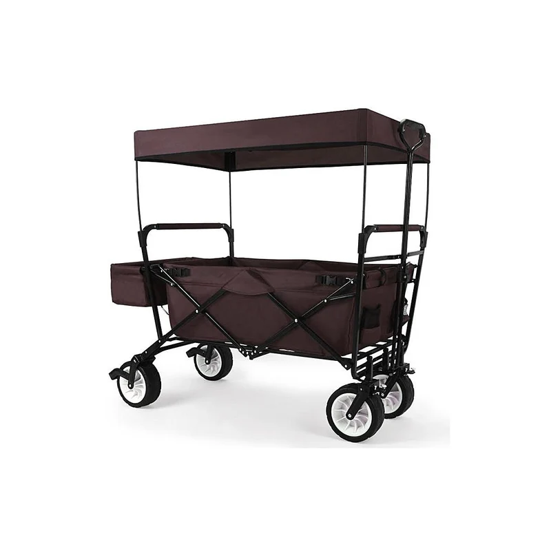 B-WARE FUXTEC - Chariot à bras MARRON avec toit solaire JW-76CB