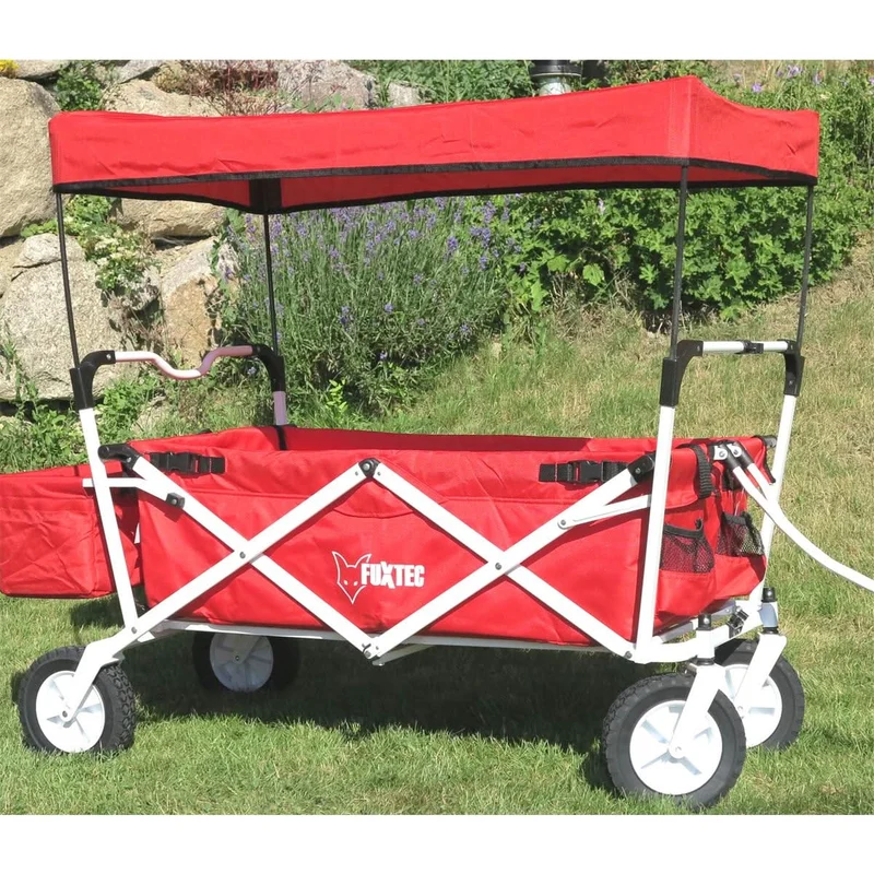 B-WARE FUXTEC Bollerwagen ROT mit Sonnendach JW-76A