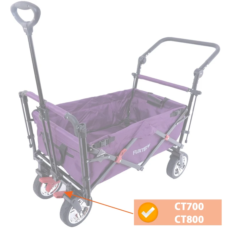 FUXTEC - Support de roue avec freins en noir chariot de transport pliable CT500 droite - CT700 et CT800 gauche