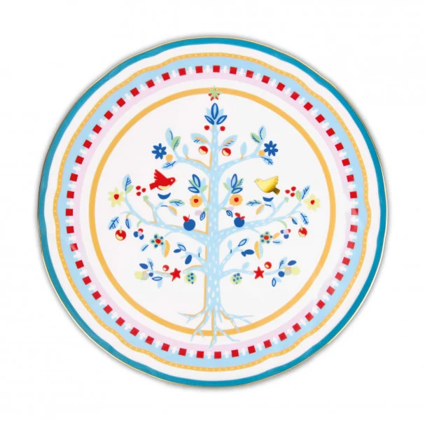 PIATTO TORTA IN PORCELLANA, CON ALBERO DELLA VITA, MAMMA MIA