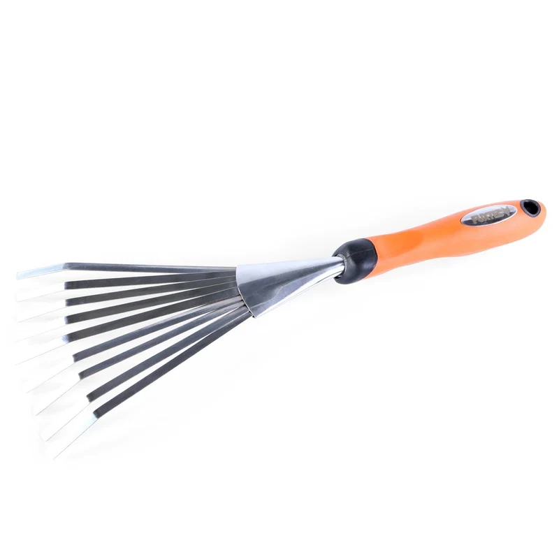 Set de 4 outils de jardin à main premium - grattoir joint, griffe 3 dents, râteau et pelle à main