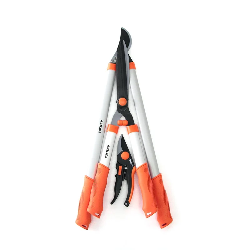 Set de 3 sécateurs de jardin premium - FUXTEC FX-SPS3 - à main, pour branches, pour haies