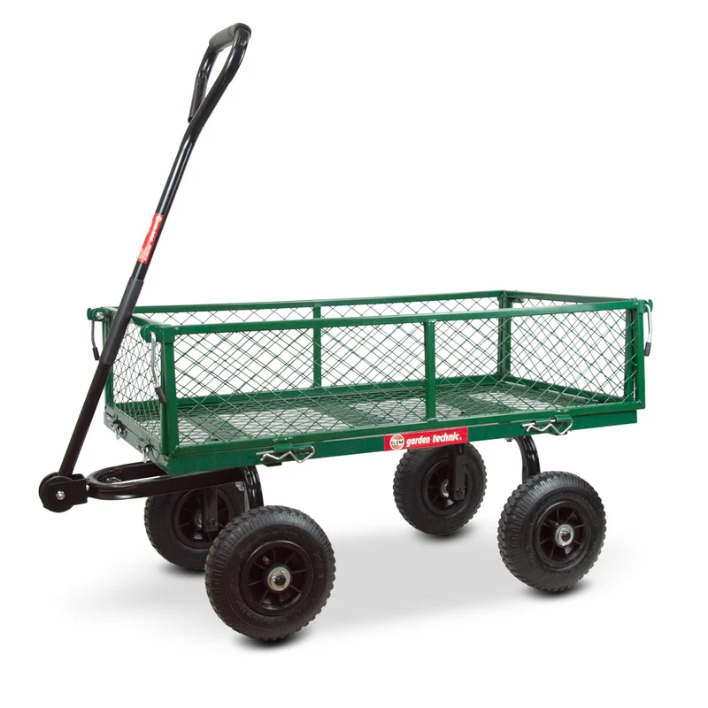 Chariot de jardin en acier 150 kg – Chariot de transport à parois rabattables