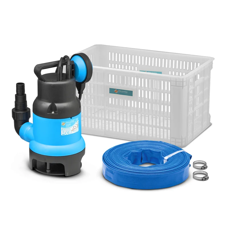 Kit pompe vide-cave eaux chargées avec panier prête à l'emploi 400W avec tuyau 10 m
