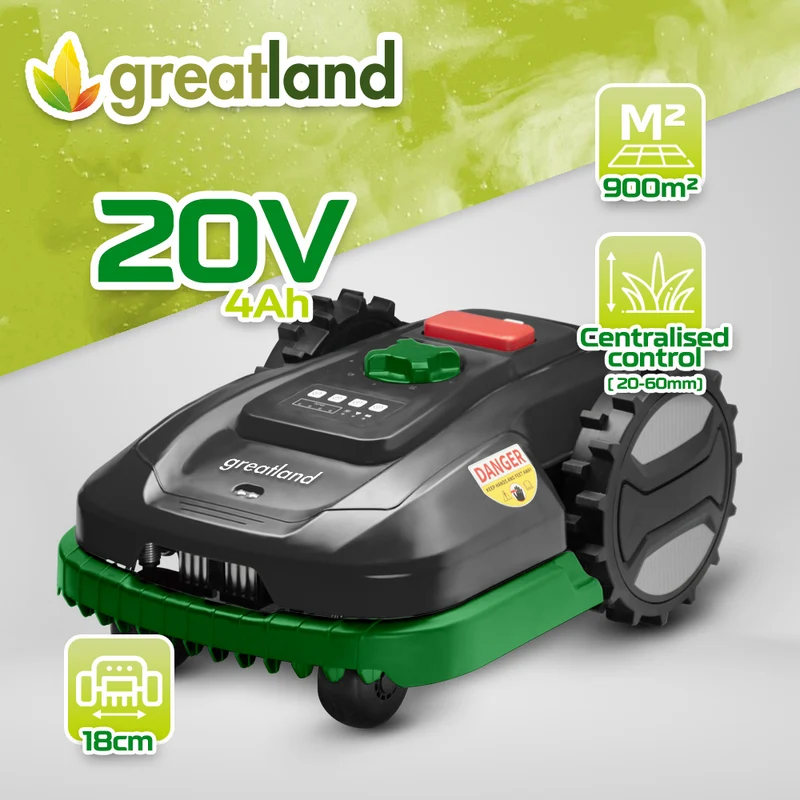 Tondeuse robot 900 m² avec câble périphérique 20V WiFi Bluetooth et mulching