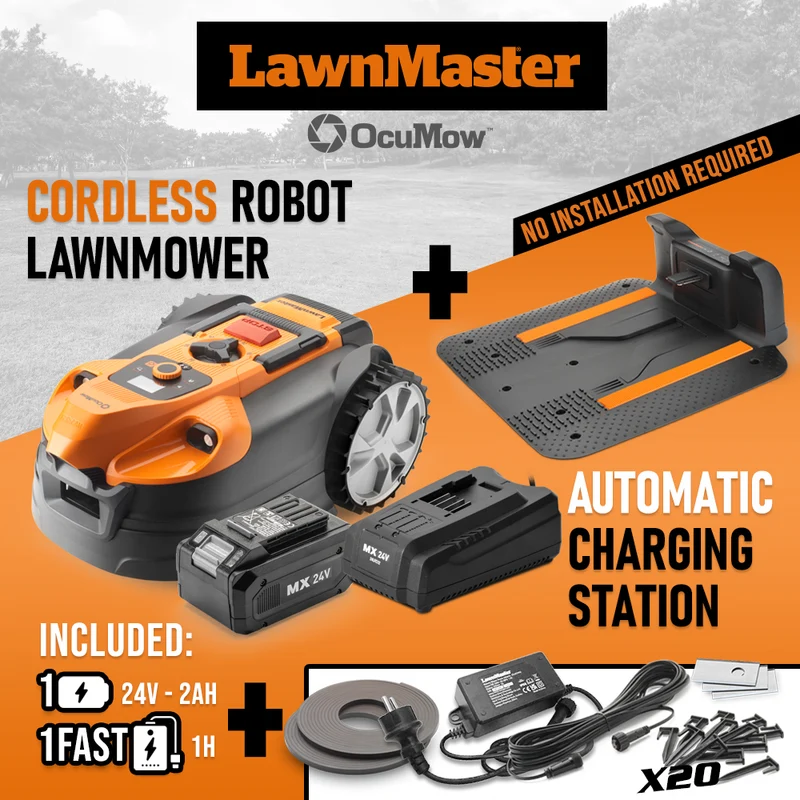 Tondeuse robot sans câble périphérique 500 m² 24V WiFi Bluetooth avec caméra HDR OcuMow™