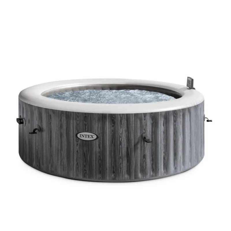 Spa gonflable INTEX PureSpa Greywood 4 places Ø 196 x 71 cm avec 140 jets