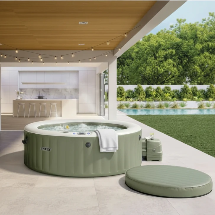 Spa gonflable INTEX PureSpa Olive 6 places Ø 216 x 71 cm avec 140 jets