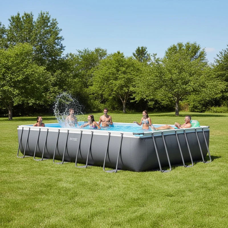 Piscine hors sol rectangulaire INTEX Ultra XTR Frame 732 x 366 x 132 cm avec filtre à sable
