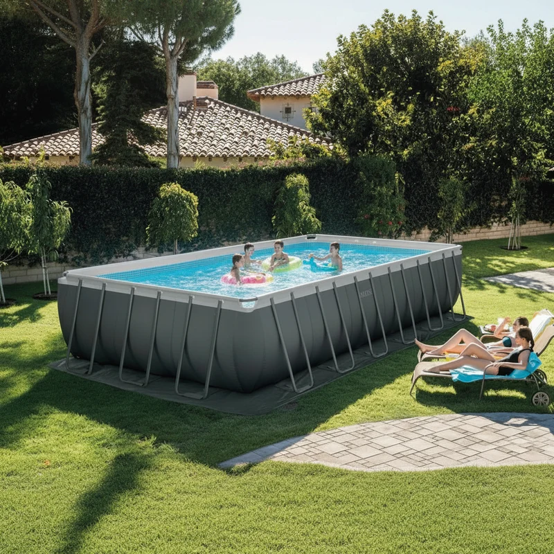 Piscine hors sol rectangulaire INTEX Ultra XTR Frame 732 x 366 x 132 cm avec filtre à sable