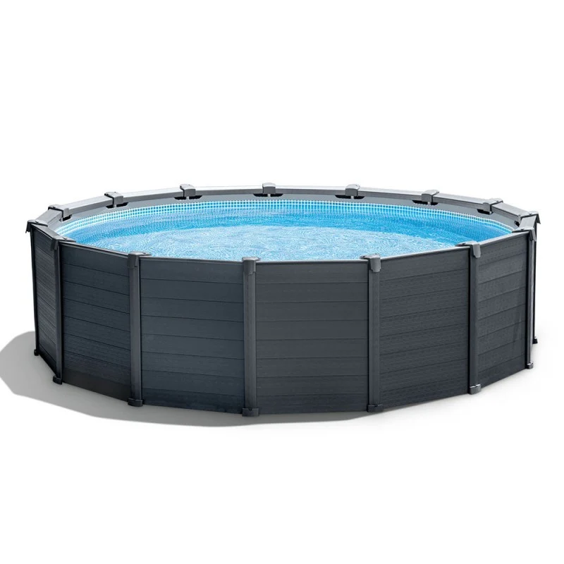 Piscine hors sol INTEX Graphite Ø 478 x 124 cm avec filtre à sable et échelle