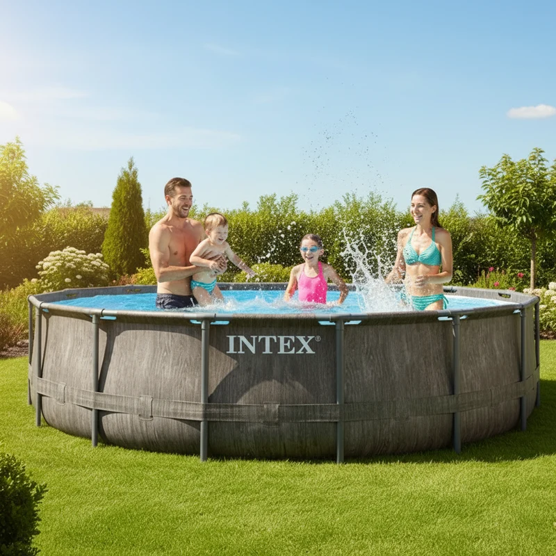 Piscine hors sol INTEX Greywood Ø 457 x 122 cm avec filtre et échelle
