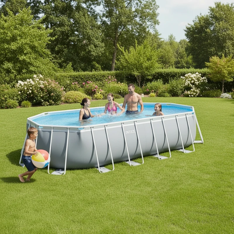 Piscine hors sol ovale INTEX Prism Frame 610 x 305 x 122 cm avec filtre et échelle