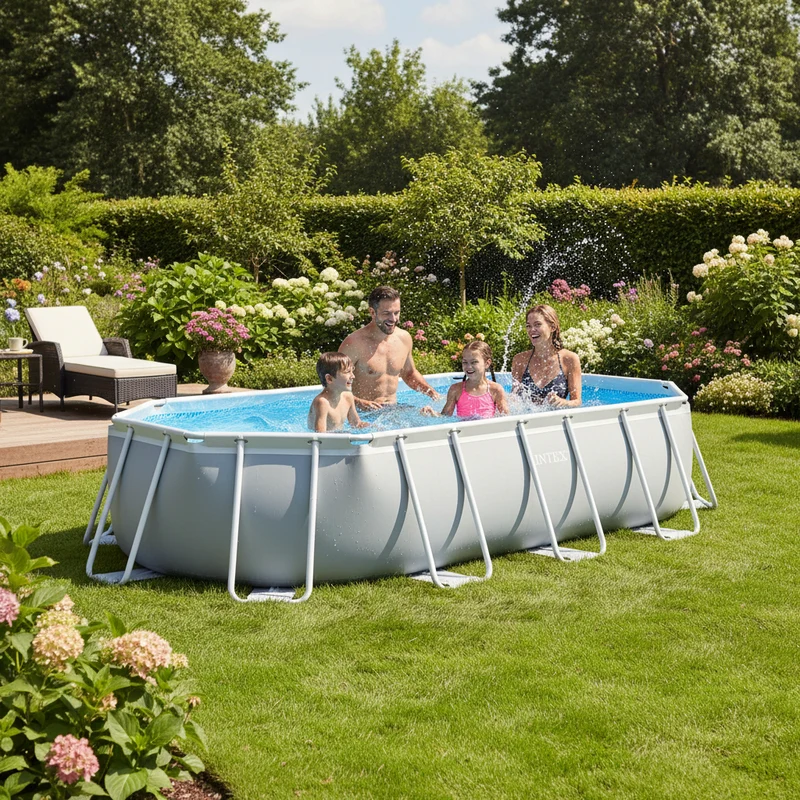 Piscine hors sol ovale INTEX Prism Frame 503 x 274 x 122 cm avec filtre et échelle