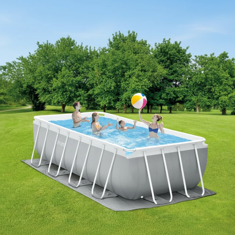 Piscine hors sol rectangulaire INTEX Prism Frame 488 x 244 x 107 cm avec filtre et échelle