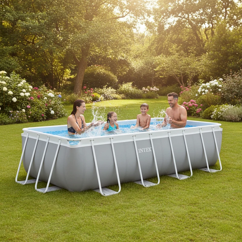 Piscine hors sol rectangulaire INTEX Prism Frame 400 x 200 x 100 cm avec filtre et échelle