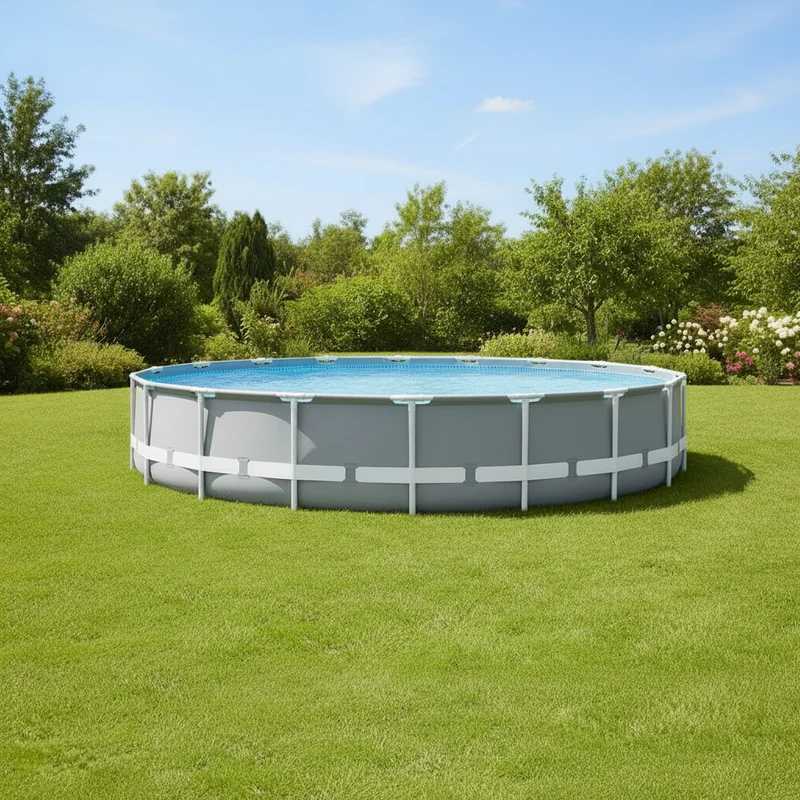 Piscine hors sol INTEX Prism Frame Ø 549 x 122 cm tubulaire avec filtre, bâche et échelle