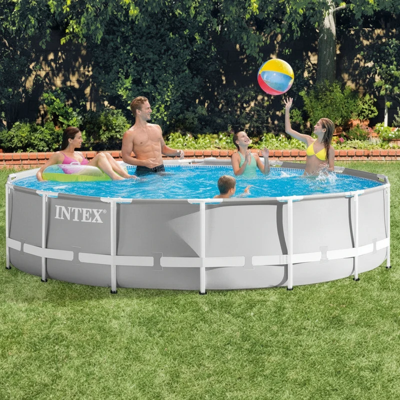 Piscine hors sol INTEX Prism Frame Ø 427 x 107 cm tubulaire avec filtre, bâche et échelle