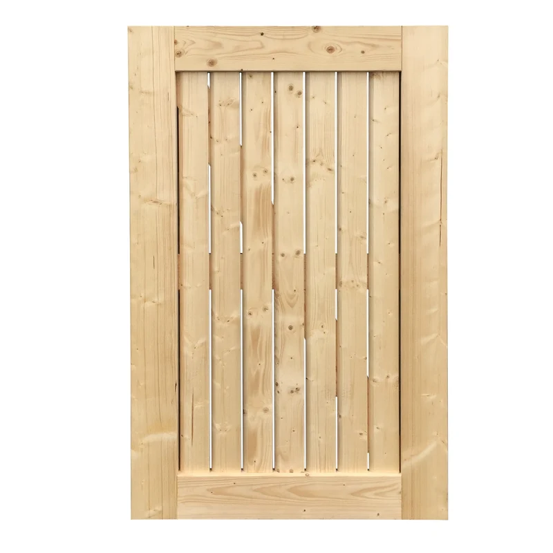 Portail Ostende en pin et épicéa – 100 x 180 cm, accès piéton avec matériel inclus
