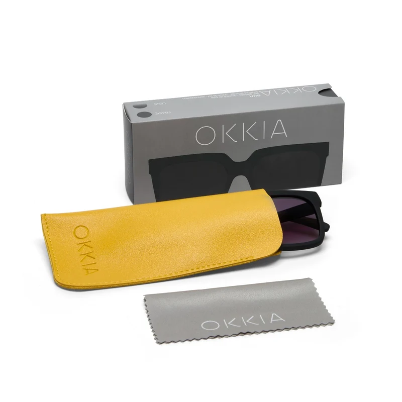 Occhiali da sole premontati Modello Roma aste flessibili nero OKKIA