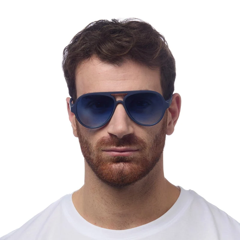 Occhiali da Sole Premontati a Forma di Goccia Modello Alessio Blu Notte OKKIA