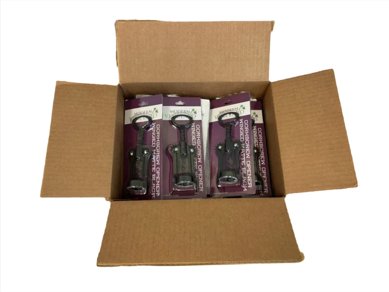 Matte Black Winged Corkscrew - 12 Units per Box