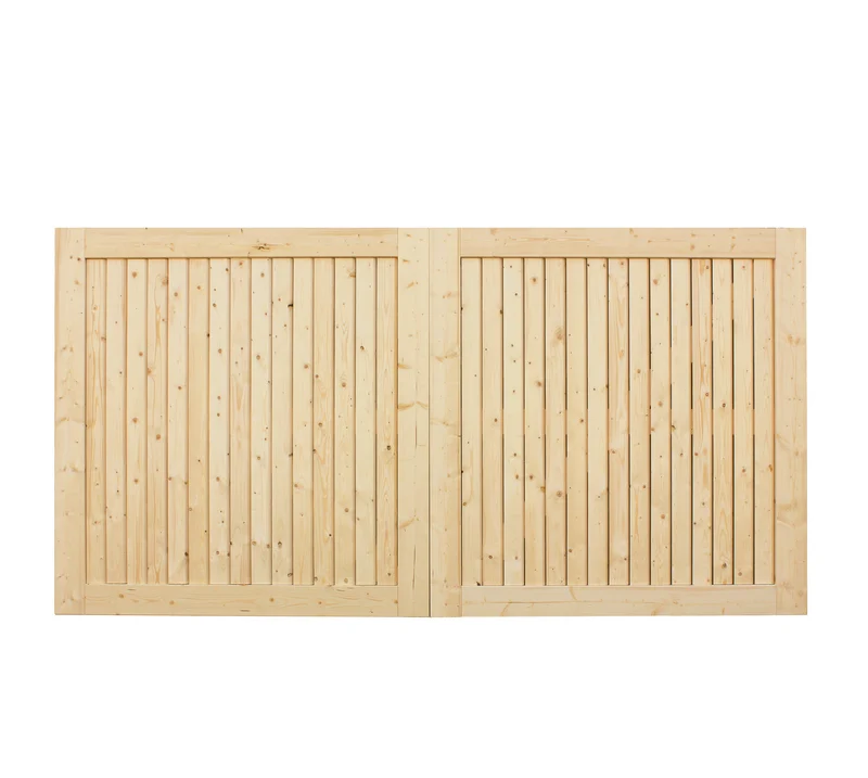 Portail Ostende en pin et épicéa – 300 x 180 cm, forme droite, design élégant