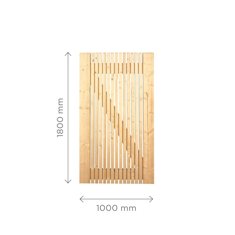 Portail Anvers en sapin naturel – 100 x 180 cm, remplissage ajouré et matériel inclus