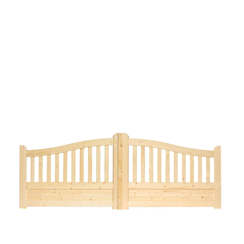 Portail Gand en bois – 400 x 130 cm, très grand accès extérieur avec matériel inclus