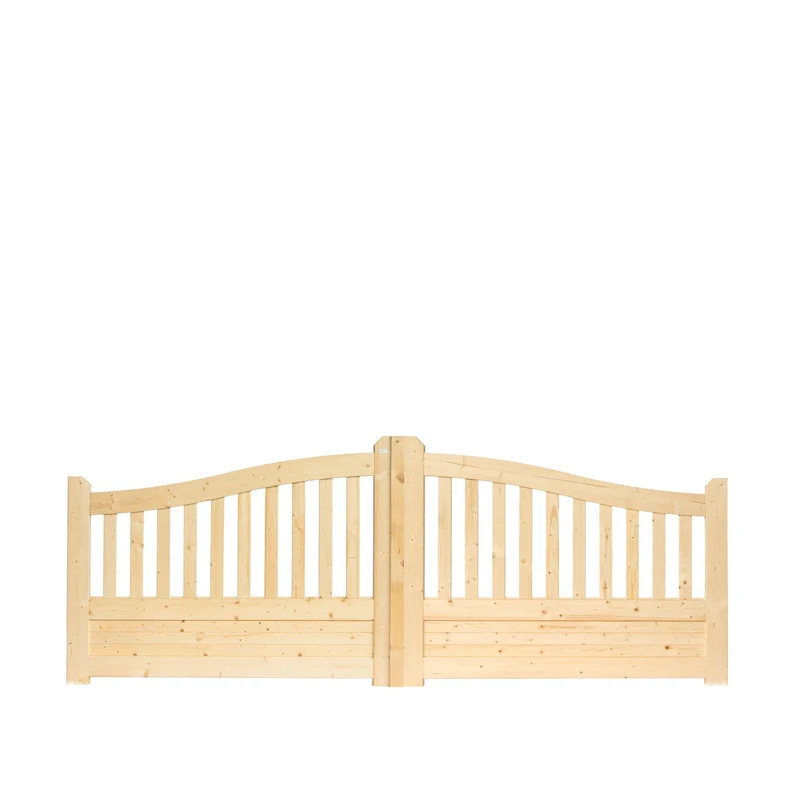 Portail Gand en bois – 300 x 130 cm, accès extérieur avec matériel inclus