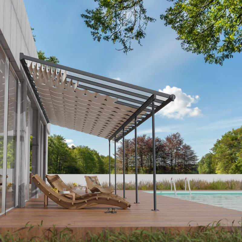 Store de toit pour pergola Palram 3 x 3,05 m – Ombrage UV, confort extérieur