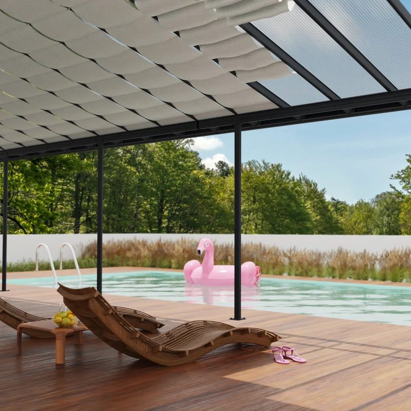 Store de toit pour pergola Palram 3 x 3,05 m – Ombrage UV, confort extérieur