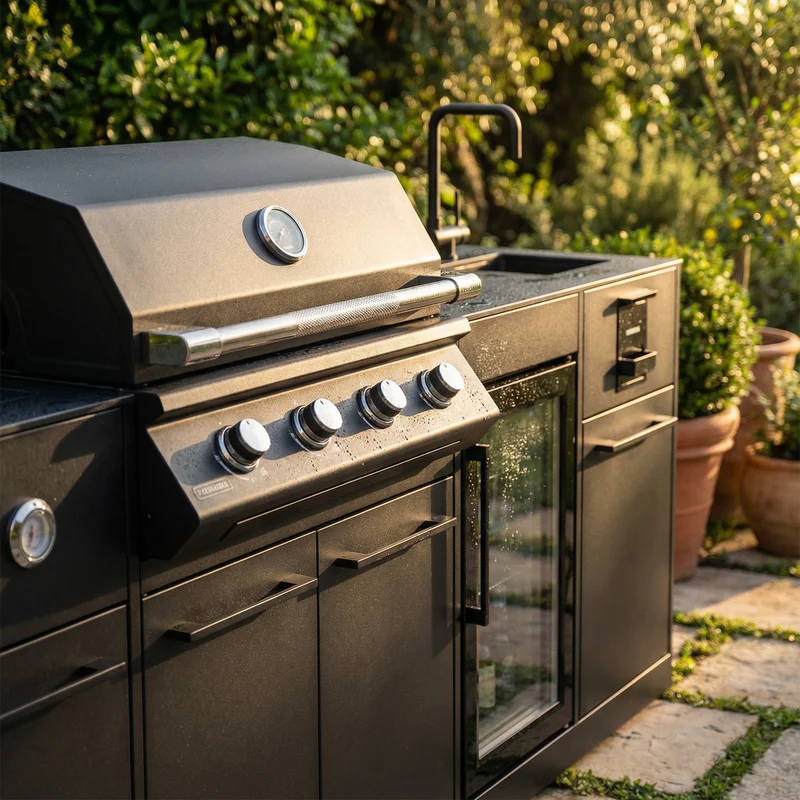 Cucina da Esterno Brabura Lite 400 Nera con Copertura Omaggio