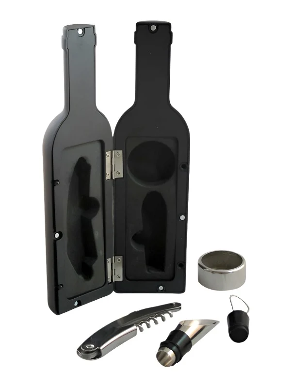Black Bottle Shaped Corkscrew Set - 8 Units per Box