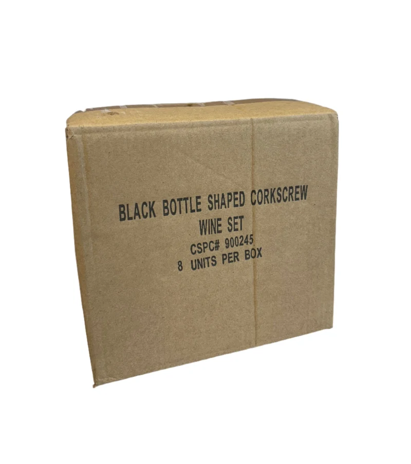Black Bottle Shaped Corkscrew Set - 8 Units per Box