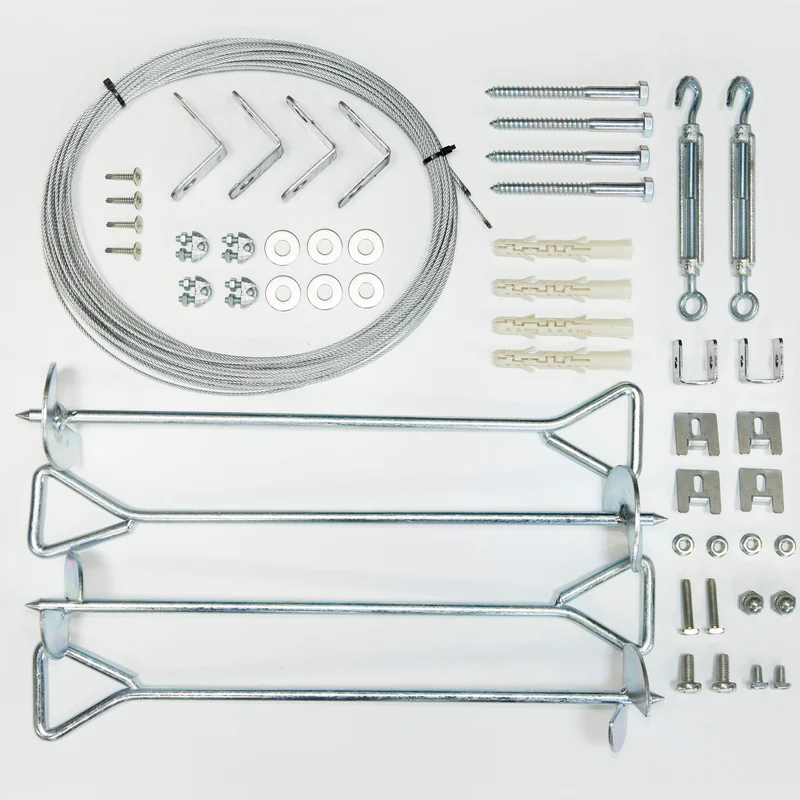 Kit d’ancrage serre & abri de jardin Palram – Résistant vent 100 km/h, fixation sol