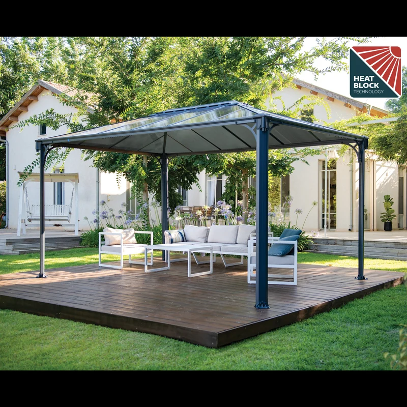 Tonnelle Martinique 4300 295 x 430 cm – Gris anthracite, polycarbonate 6 mm, aluminium