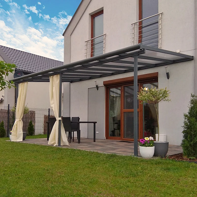 Pergola Sierra 299 x 555 cm gris anthracite – Polycarbonate anti-UV, aluminium robuste