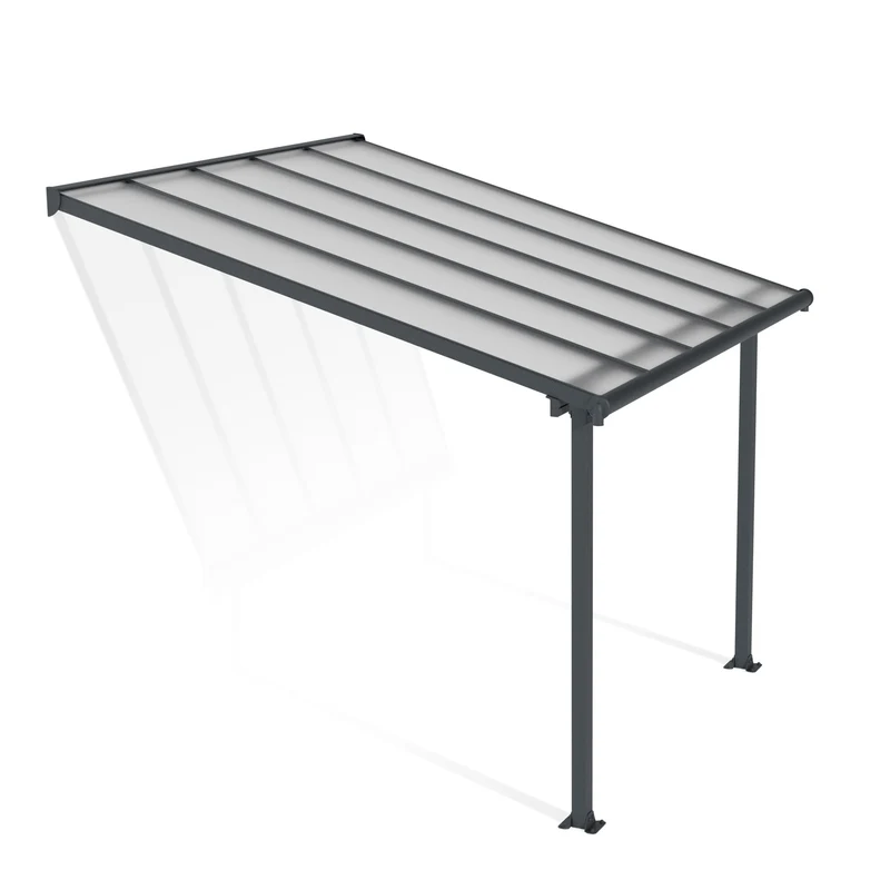 Pergola Olympia 300 x 307 cm – Gris clair, polycarbonate 16 mm, aluminium robuste