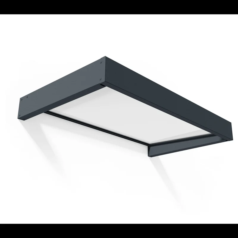 Auvent de porte Sophia 95 x 160 cm gris anthracite – polycarbonate 4 mm, aluminium, anti UV