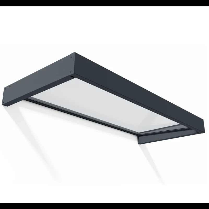 Auvent de porte Sophia 215 x 95 cm gris anthracite – polycarbonate 4 mm, aluminium, anti UV