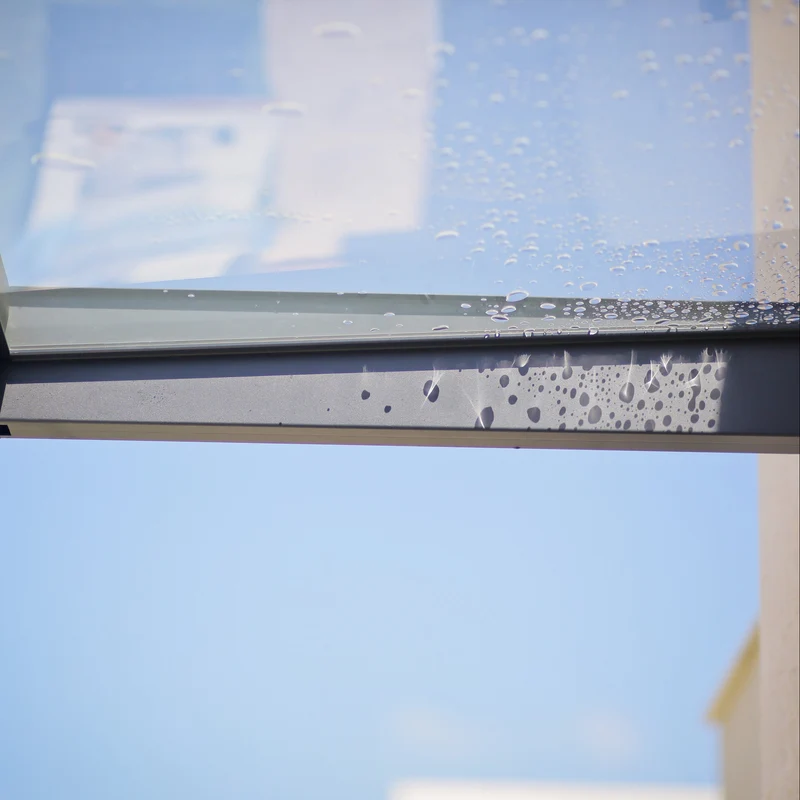 Auvent de porte Sophia 215 x 95 cm gris anthracite – polycarbonate 4 mm, aluminium, anti UV