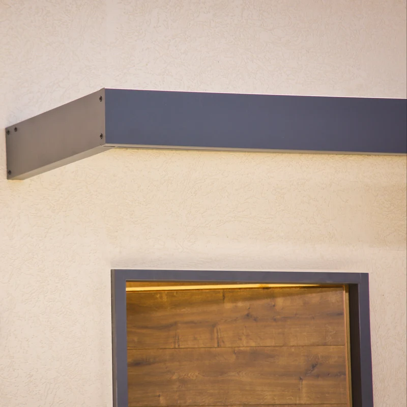 Auvent de porte Sophia 215 x 95 cm gris anthracite – polycarbonate 4 mm, aluminium, anti UV